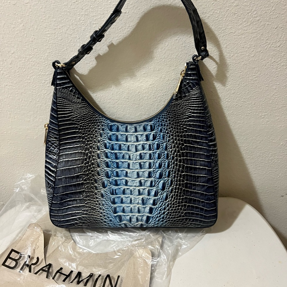 NWOT Brahmin Blue and Cream Women's Bag - Picture 4 of 9
